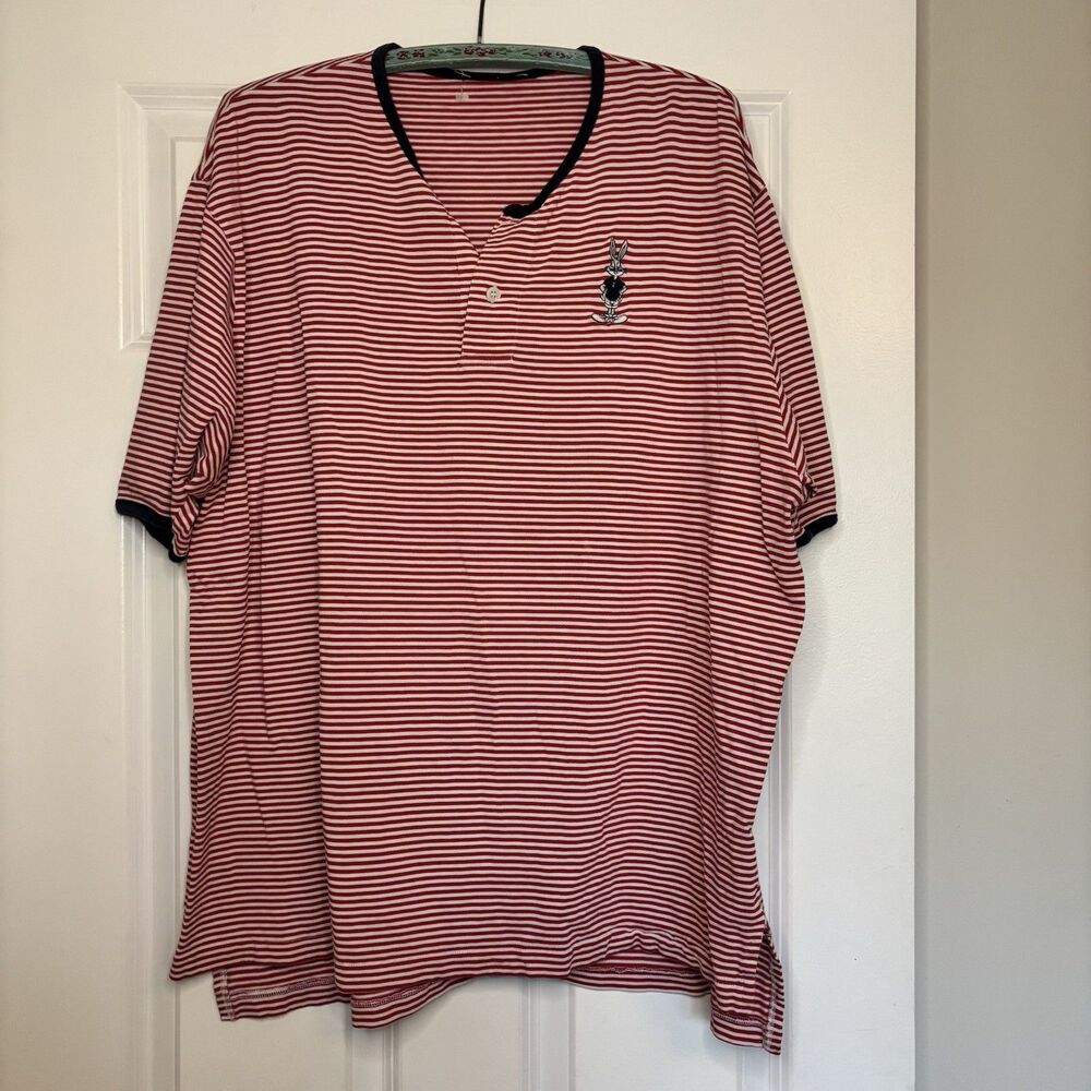 Vintage Striped Plus Size Xxl Striped Bugs Bunny Shirt Red White Blue